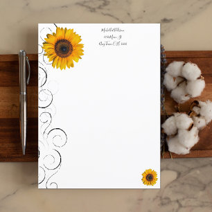 Sunflower Personalized Paper Sheet
