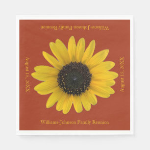 Sunflower Personalized Red Event Napkins