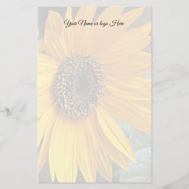 Sunflower Personalized Stationery (Front)