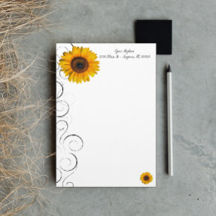 Sunflower Personalized Stationery