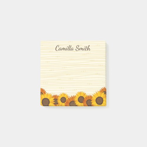 Sunflower personalized sticky notes