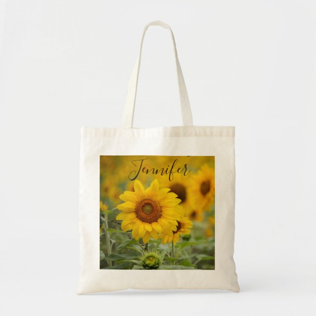 Sunflower Personalized Tote Bags (Front)