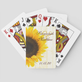 Sunflower Personalized Wedding Playing Card Gifts