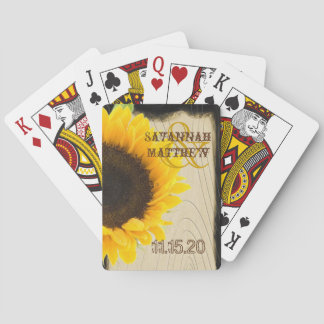 Sunflower Personalized Wedding Playing Card Gifts