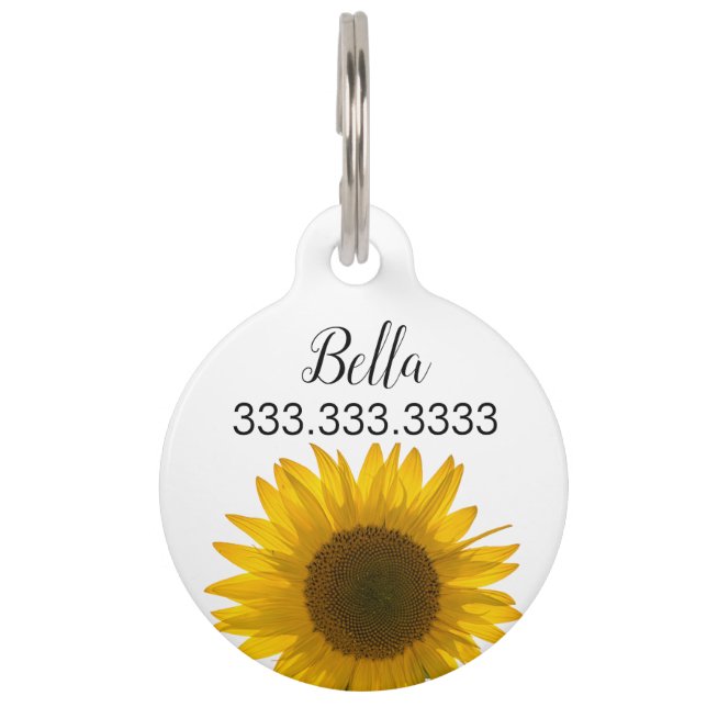 Sunflower Pet ID Tag (Front)