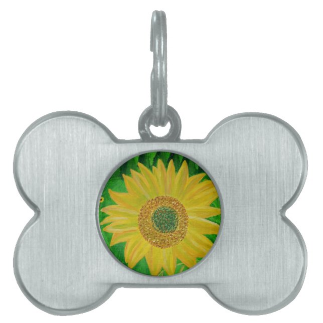 Sunflower Pet Name Tag (Front)