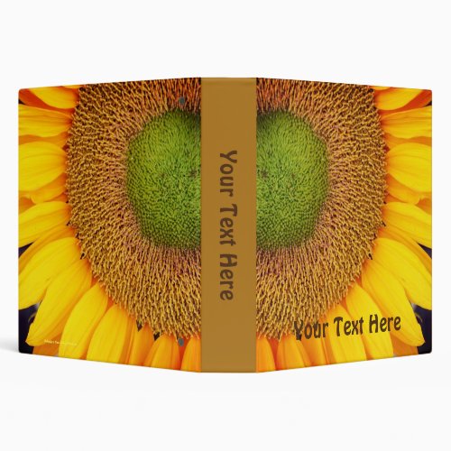 Sunflower Petals Close Up Flower Personalized 3 Ring Binder