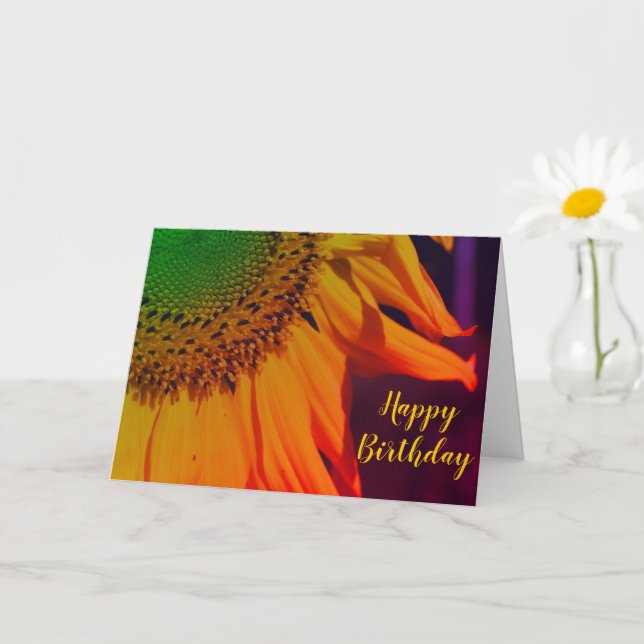 Sunflower Petals Colors Customizable Birthday Card (Small Plant)