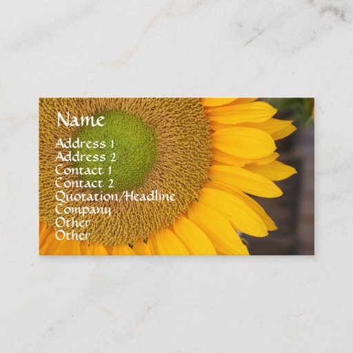 Customizable Sunflower Petals Floral Business Card