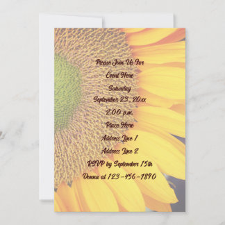 Sunflower Petals Floral  Invitation