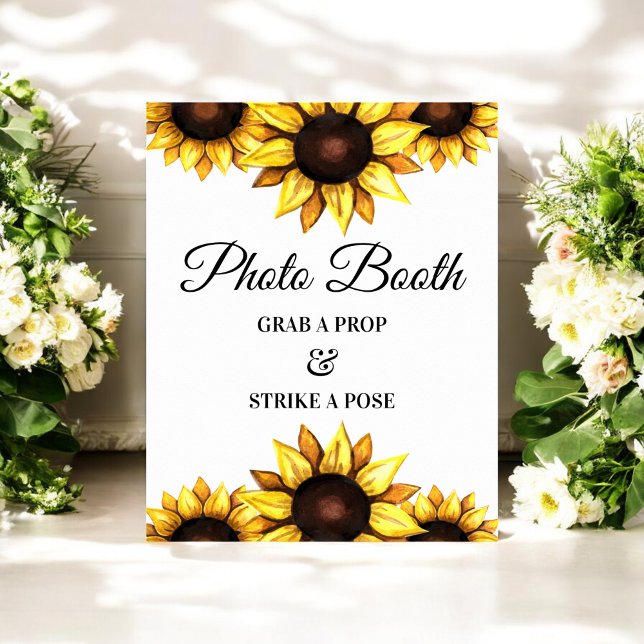 Sunflower Photo Booth Sign Yellow Wedding Poster (Creator Uploaded)