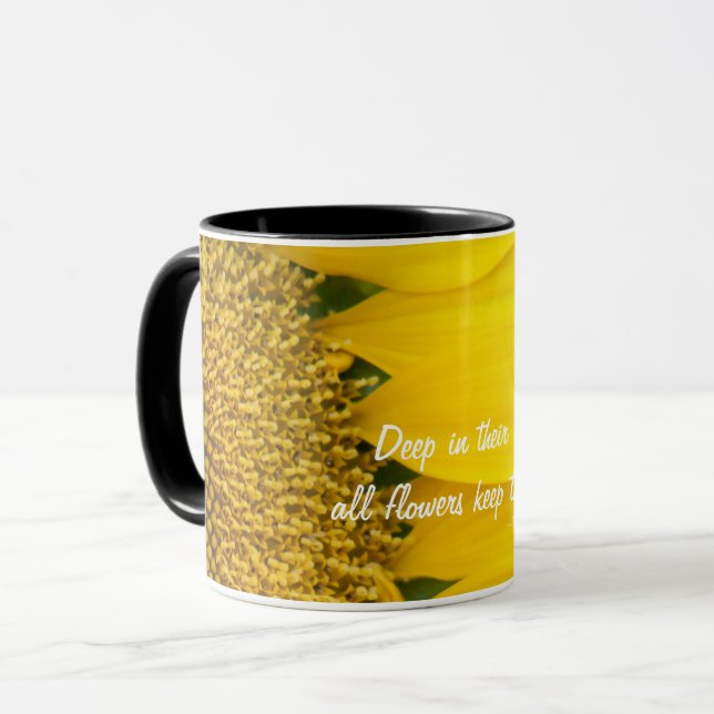 Sunflower Photo Custom Inspirational Quote Mug (Front Left)