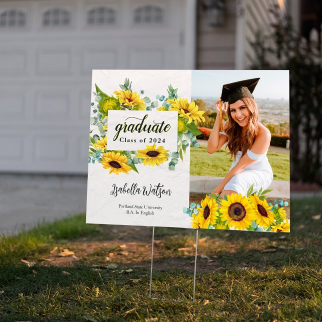 Sunflower Photo Script Graduation Party Foam Board (Sunflower Photo Script Graduation Party Foam Board)