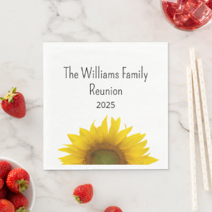Sunflower Photo Summer Family Reunion Barbecue Napkins