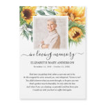 Sunflower Photo Sympathy Funeral Prayer Card Sunflower Photo Sympathy Funeral Prayer Card