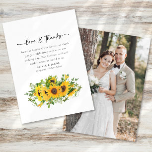 Sunflower Photo Wedding Thank You Card