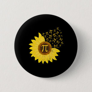 Sunflower Pi Day 3.14 March 14th Math Teacher Vint Button