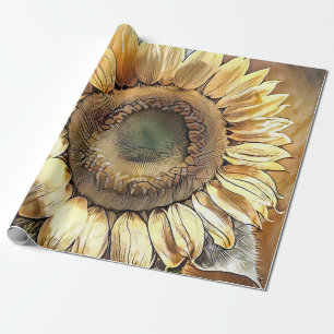 Sunflower Picture Modern Art Collection Wrapping Paper