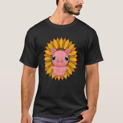 Sunflower Piglet Farmer Animal  Farm Animal Pig T_Shirt