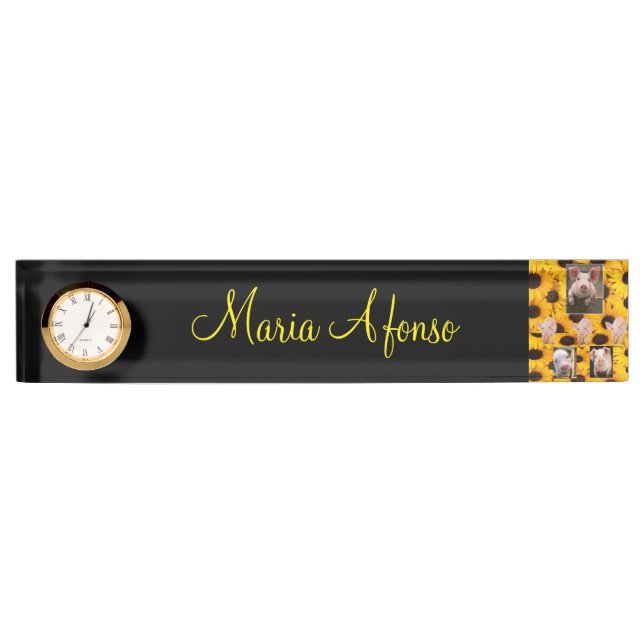 Sunflower Pigs Desk Nameplate (Front)