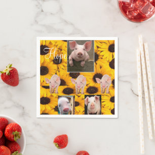 Sunflower Pigs Paper Napkins