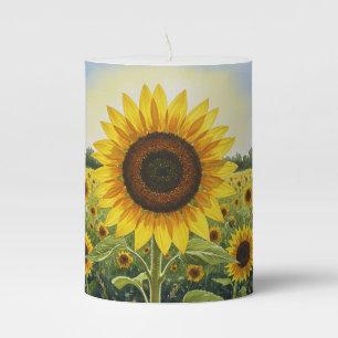Sunflower Pillar Candle