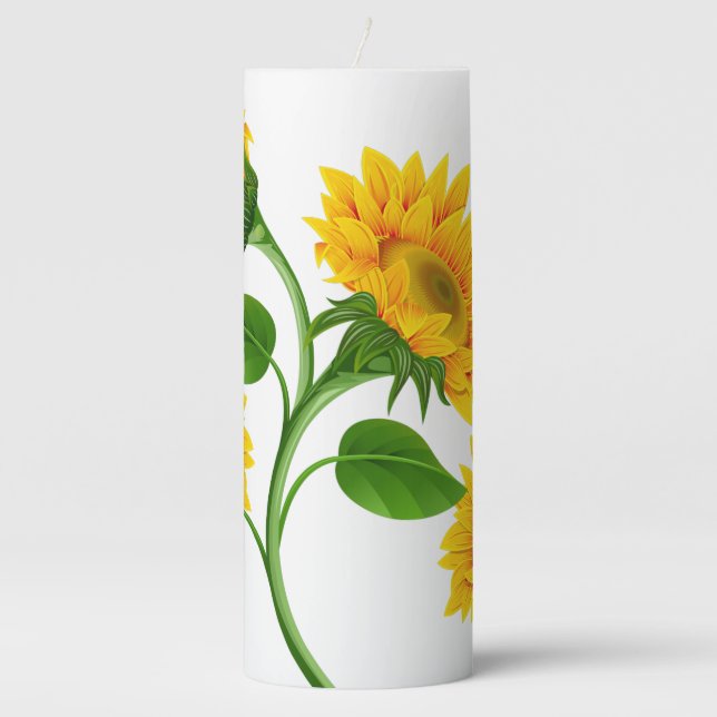 Sunflower Pillar Candle (Front)