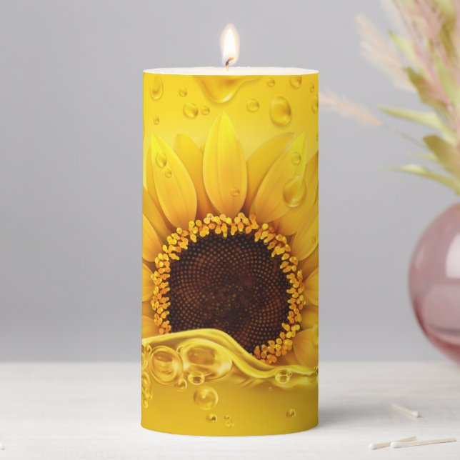 Sunflower Pillar Candle (In Situ)