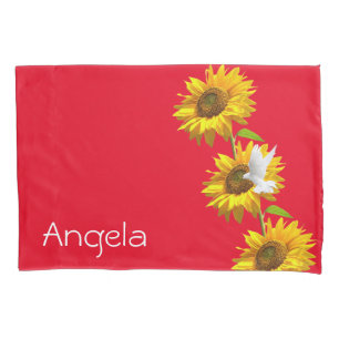 Sunflower Pillow Case, Floral Dove Pillow Case