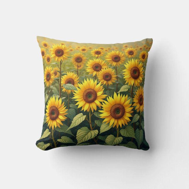 Sunflower pillow or cushion (Front)