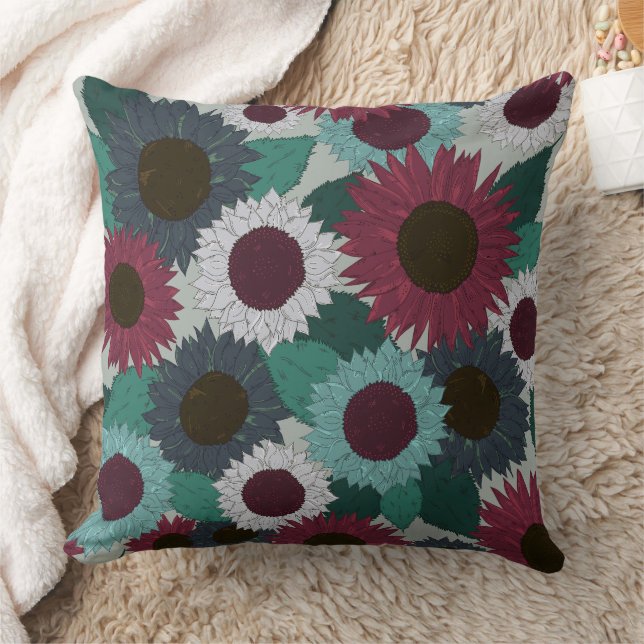 Sunflower Pillow Warm Colors (Blanket)