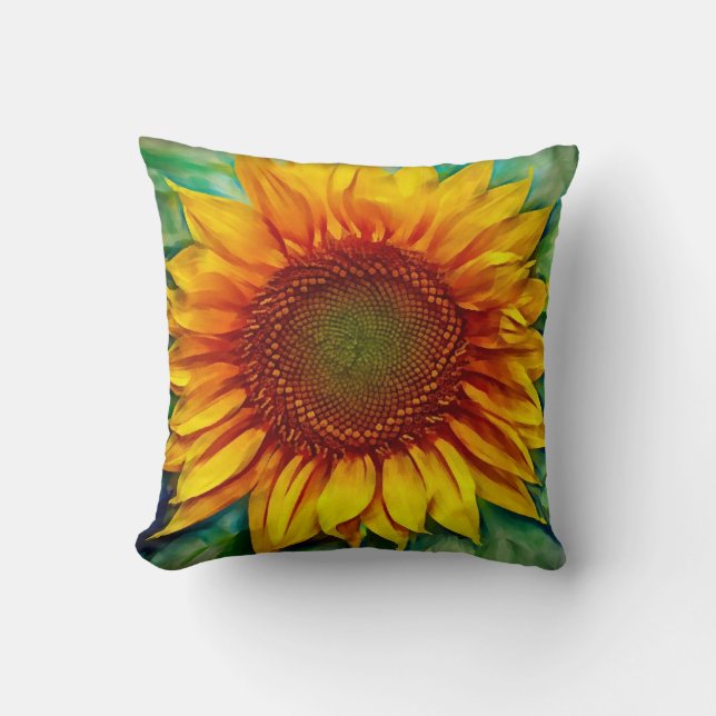 Sunflower pillowcase throw pillow (Front)