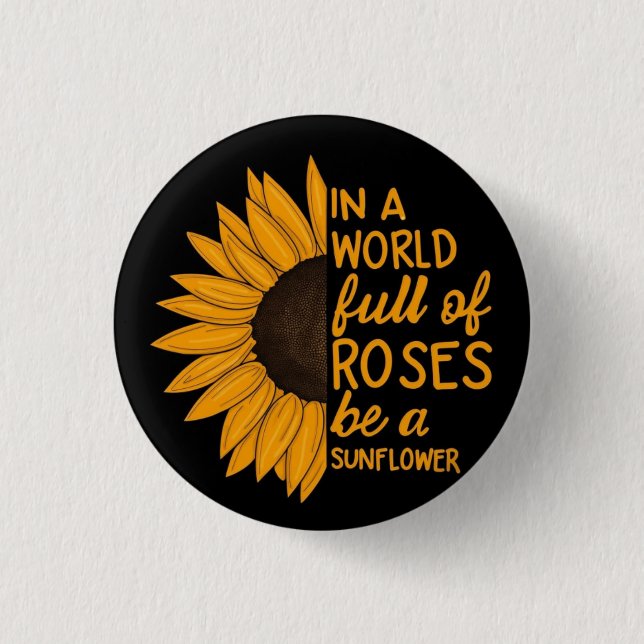 Sunflower pin│Inspirational Gift│Positive Badge Button (Front)