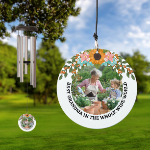 Sunflower Pink Blue Flowers 2 Photos Best Grandma Wind Chime