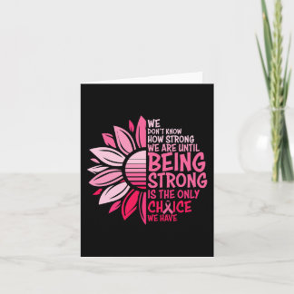 Sunflower Pink Breast Cancer Awareness Women Warri Card