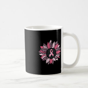 Sunflower Pink Breast Cancer Awareness Women Warri Coffee Mug