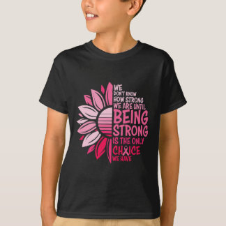 Sunflower Pink Breast Cancer Awareness Women Warri T-Shirt