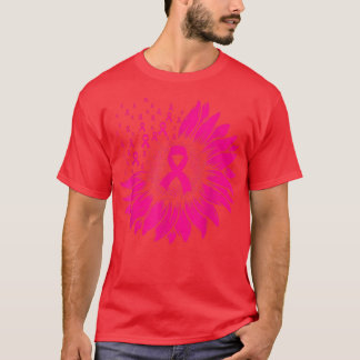 Sunflower Pink Breast Cancer Awareness Women Warri T-Shirt