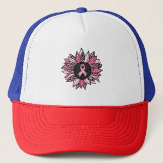 Sunflower Pink Breast Cancer Awareness Women Warri Trucker Hat