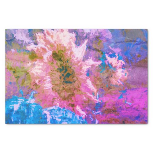 Sunflower Pink Purple Blue Floral Watercolor Art Tissue Paper