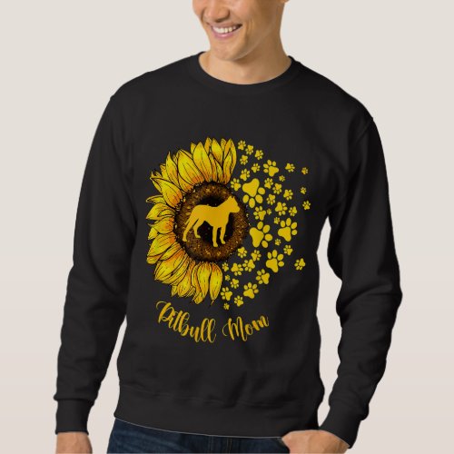 Sunflower Pitbull Mom Dog Lover Sweatshirt