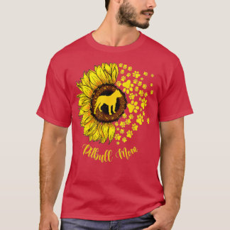 Sunflower Pitbull Mom Dog Lover T-Shirt