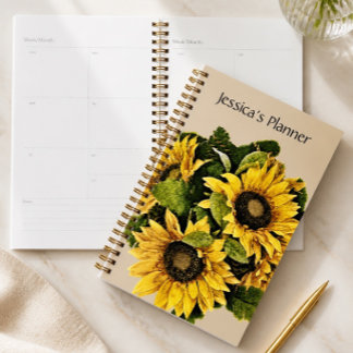 Sunflower Planner 5.5" x 8.5" - Personalized