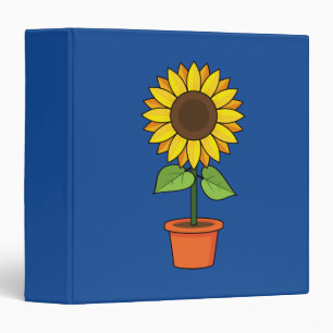 Sunflower Plant in a Pot 3 Ring Binder