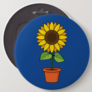 Sunflower Plant in a Pot Button