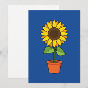 Sunflower Plant in a Pot Holiday Card