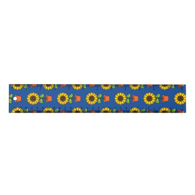 Sunflower Plant in a Pot Pattern Ruler (Front)
