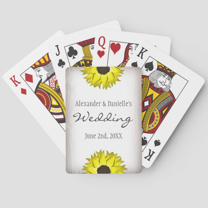 sunflower playing card wedding favors zazzle