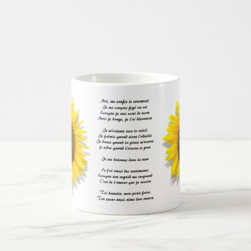 Sunflower poem heart inside Mug size 11oz Coffee Mug