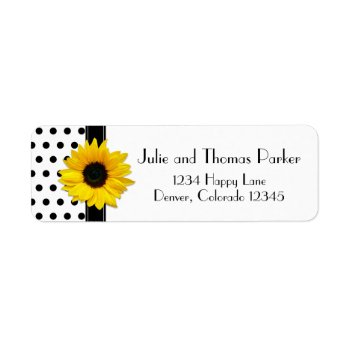 Sunflower Polka Dot Wedding Return Address Label by wasootch at Zazzle